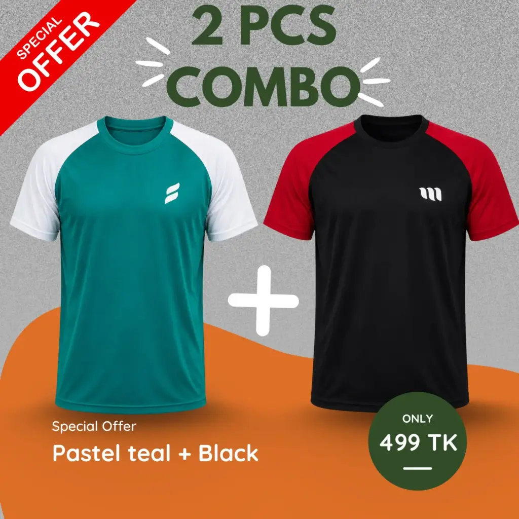 2 Pcs Black And Paste T-shirt