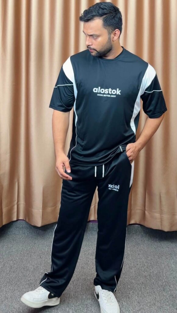 1 set drop shoulder tracksuit