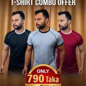 3 Pcs Mash Febrics Contrast T-Shirt Combo